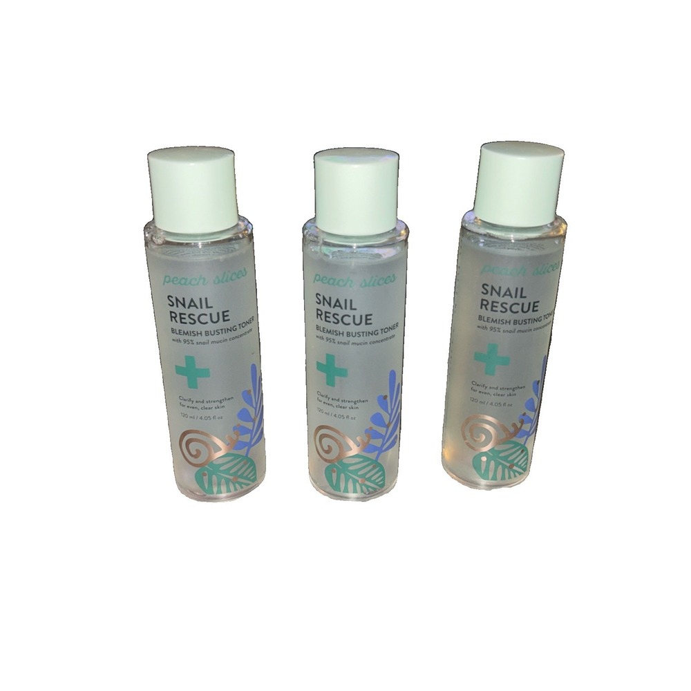 Peach Slices SNAIL RESCUE Blemish Busting Toner 4.05 fl oz/120ml • Sealed 3 Pack